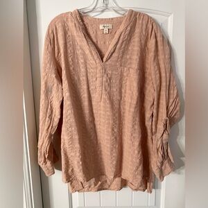 Style & Co. Peach Textured Blouse